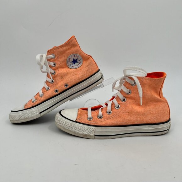 Converse Orange High Top Sneakers | Size 6 - Picture 4 of 10